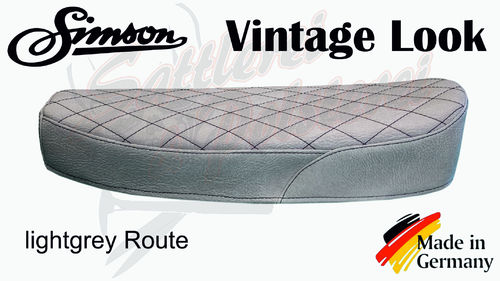Simson seat cover - Vintage Look - light gray Route