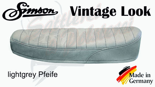 Simson Sitzbankbezug - Vintage Look - lightgrey Pfeife