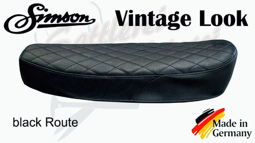 Simson Sitzbankbezug - Vintage Look - black Route