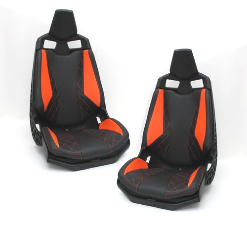 1 Set - Sitzbezüge für Can-Am Maverick X3 - orange - Warbenabsteppung